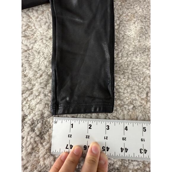 Spanx Size S Faux Leather Casual Leggings Black Elastic Waist Pull On Stretch - Picture 7 of 11